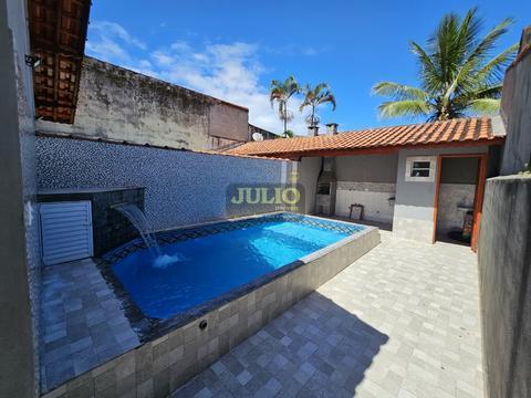 CASA NOVA EM MONGAGUÁ COM PISCINA PRÓXIMO AO MAR! POR APENAS R$ 320.000 - ACEITA FINANCIAMENTO BANCÁRIO