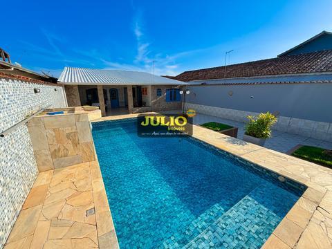 CASA EM LOTE INTEIRO COM PISCINA E CHURRASQUEIRA EM AGENOR DE CAMPOS – MONGAGUÁ!